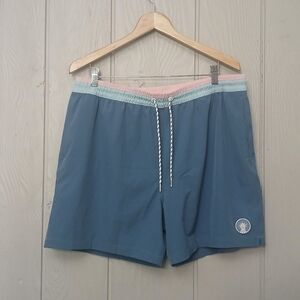 Chubbies Blue Swim Shorts with Pink Waistband XXL 5.5" Inseam